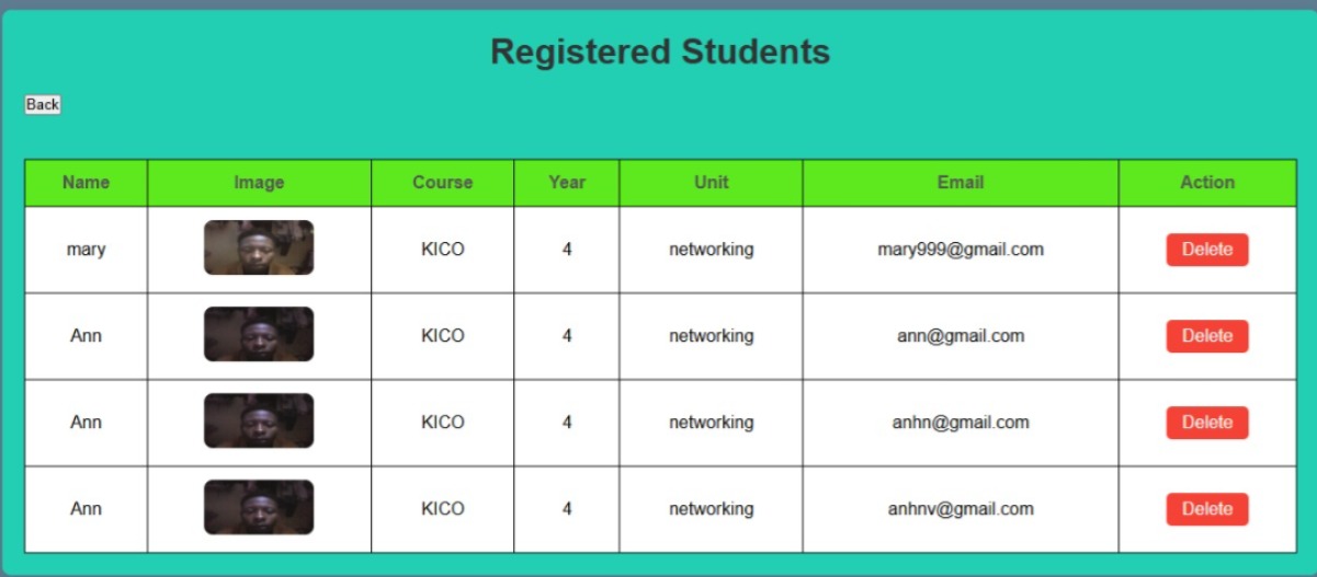Attendance form